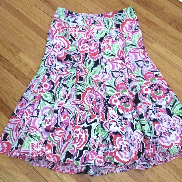 Nik+Zoe lined silk blend fit and flare floral midi - Picture 2 of 8